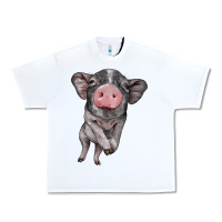 White baby pig Urban Heavy Tee - BarkalooDesign