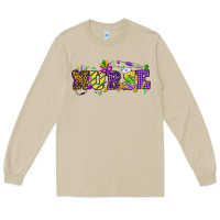 Mushroom Mardi Gras Day Nurse Long Sleeve Tee - NancyCooperArtShop