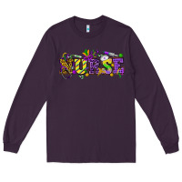 Plum Mardi Gras Day Nurse Long Sleeve Tee - NancyCooperArtShop