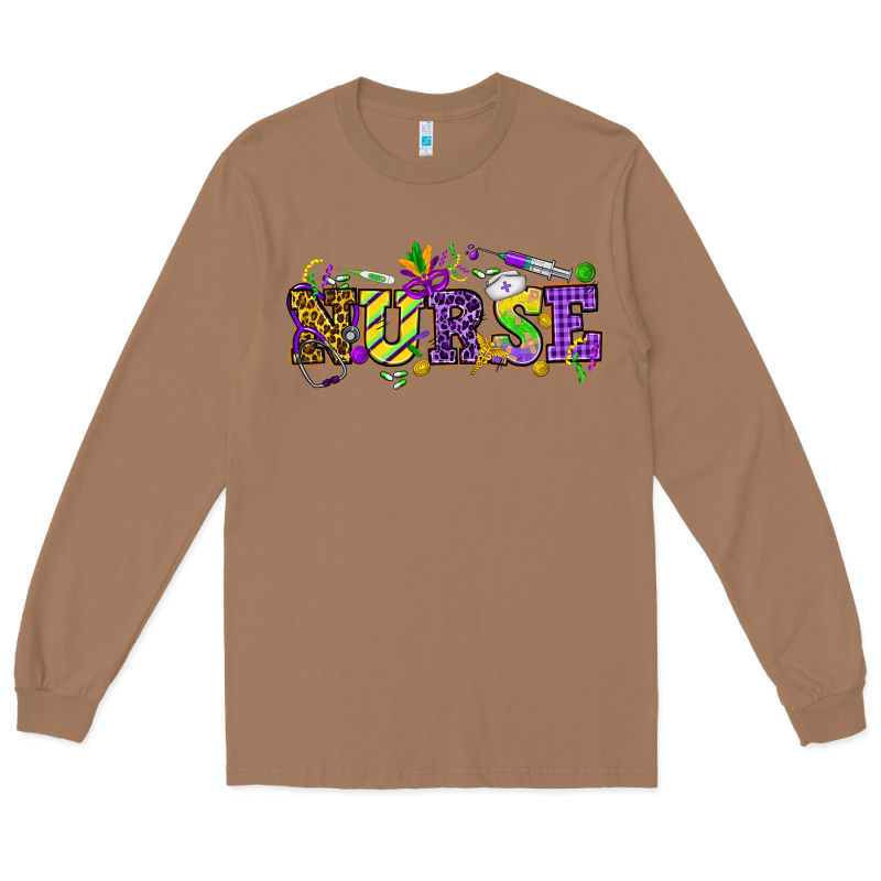 Mardi Gras Day Nurse Long Sleeve Tee by NancyCooperArtShop | Teevron