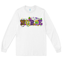 White Mardi Gras Day Nurse Long Sleeve Tee - NancyCooperArtShop