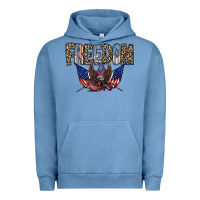 Pigment Pebble Blue freedom Urban Hoodie - RacoonDesign