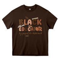 Chocolate Brown black educator by popular demand Heavy Core Tee - MaliasSmallBusiness