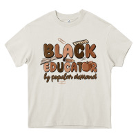 Cream black educator by popular demand Heavy Core Tee - MaliasSmallBusiness