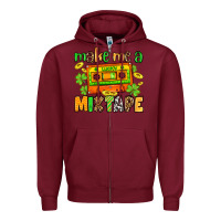 Burgundy Make me a mixtape St. Patrick's Day Zipper Hoodie - OliviaCreatesArt