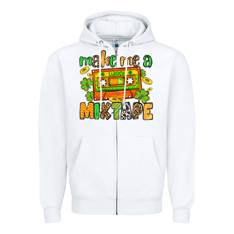 Make Me A Mixtape St. Patrick's Day Zipper Hoodie by OliviaCreatesArt | Teevron