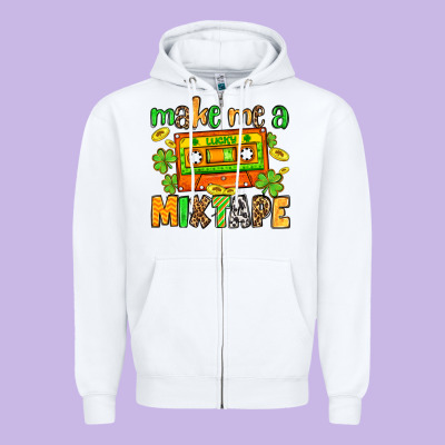 Make Me A Mixtape St. Patrick's Day Zipper Hoodie Designed By Oliviacreatesart