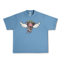 Pebble Blue angel baby pig Urban Heavy Tee - BarkalooDesign