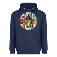 Navy Christmas Gnome Heavyweight Hoodie - FaDigitalArtStudio