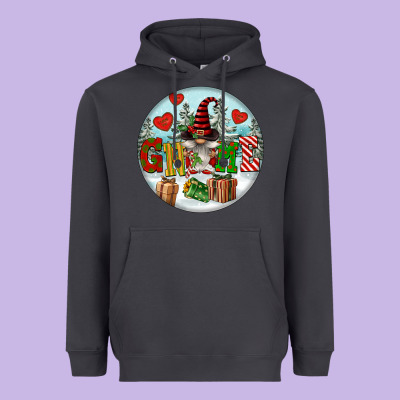 Christmas Gnome Heavyweight Hoodie Designed By Fadigitalartstudio
