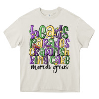 Cream beads parades crawfish king cake mardi gras Heavy Core Tee - MaliasSmallBusiness
