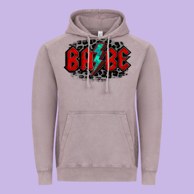 Lightning Bolt Babe Vintage Hoodie Designed By Jasminsmagicworld