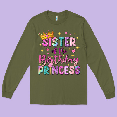 Sister Of The Birthday Princess Long Sleeve Tee Designed By Nancycooperartshop