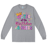 Heather Grey sister of the birthday princess Long Sleeve Tee - NancyCooperArtShop