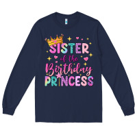 Navy sister of the birthday princess Long Sleeve Tee - NancyCooperArtShop