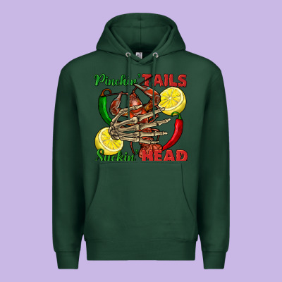 Pinchin' Tails Suckin' Head Crawfish Premium Hoodie Designed By Fadigitalartstudio