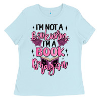 Baby Blue i'm not a booksorm i'm a book dragon Ladies Tee - MaliasSmallBusiness