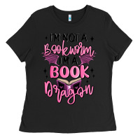 Black i'm not a booksorm i'm a book dragon Ladies Tee - MaliasSmallBusiness