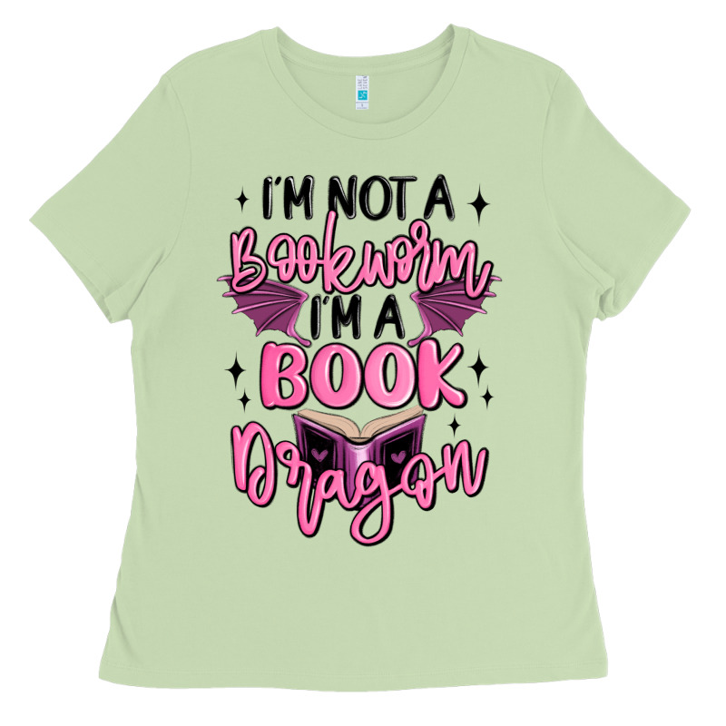 I'm Not A Booksorm I'm A Book Dragon Ladies Tee by MaliasSmallBusiness | Teevron