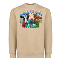 Mushroom heifers its cold outside Heavyweight Sweatshirt - CowGirlArtShop