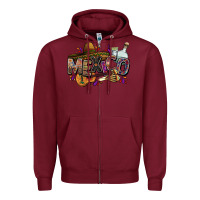 Burgundy Mexico Zipper Hoodie - FaDigitalArtStudio