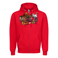 Red Mexico Zipper Hoodie - FaDigitalArtStudio