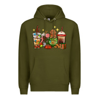 Army Green Christmas coffee cups with Poodle Premium Hoodie - RanaPortraitStore