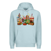Blue Mist Christmas coffee cups with Poodle Premium Hoodie - RanaPortraitStore