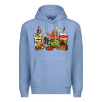 Colony Blue Christmas coffee cups with Poodle Premium Hoodie - RanaPortraitStore
