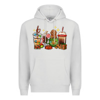 Dove Grey Christmas coffee cups with Poodle Premium Hoodie - RanaPortraitStore