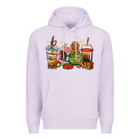 Lilac Christmas coffee cups with Poodle Premium Hoodie - RanaPortraitStore
