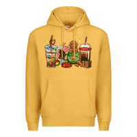 Mustard Christmas coffee cups with Poodle Premium Hoodie - RanaPortraitStore