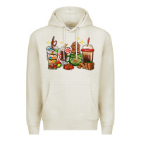 Oatmeal Heather Christmas coffee cups with Poodle Premium Hoodie - RanaPortraitStore