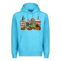 Ocean Blue Christmas coffee cups with Poodle Premium Hoodie - RanaPortraitStore