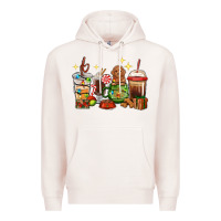 Pale Pink Christmas coffee cups with Poodle Premium Hoodie - RanaPortraitStore