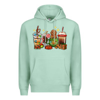 Seafoam Christmas coffee cups with Poodle Premium Hoodie - RanaPortraitStore