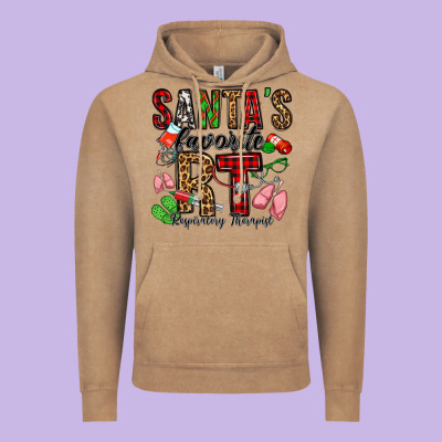 Santa's Favorite Rt Respiratory Therapist Vintage Hoodie Designed By Jasminsmagicworld