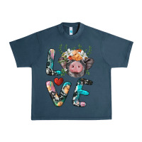 Midnight Navy pig love Urban Heavy Tee - BarkalooDesign