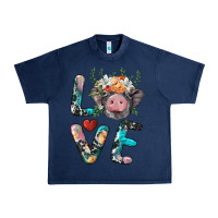 Navy pig love Urban Heavy Tee - BarkalooDesign