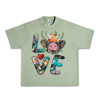 Oil Green pig love Urban Heavy Tee - BarkalooDesign