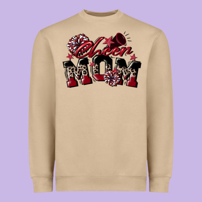 Cheer Mom  Maroon Heavyweight Sweatshirt Designed By Cowgirlartshop