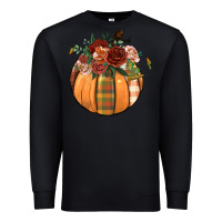 Black floral pumpkin Premium Sweatshirt - BundleAndBundleShop