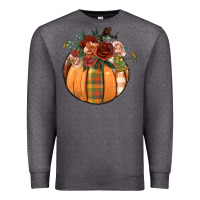 Charcoal Heather floral pumpkin Premium Sweatshirt - BundleAndBundleShop