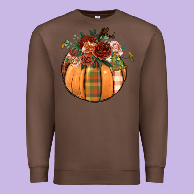 Floral Pumpkin Premium Sweatshirt Designed By Bundleandbundleshop