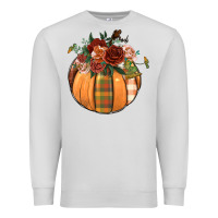 Dove Grey floral pumpkin Premium Sweatshirt - BundleAndBundleShop