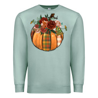 Seafoam floral pumpkin Premium Sweatshirt - BundleAndBundleShop