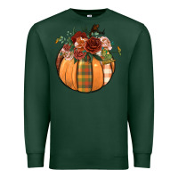 Sports Green floral pumpkin Premium Sweatshirt - BundleAndBundleShop