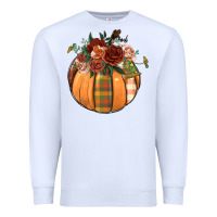 White floral pumpkin Premium Sweatshirt - BundleAndBundleShop