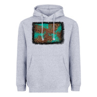 Heather Grey western leopard turquoise glitter tooled leather Heavyweight Hoodie - FaDigitalArtStudio