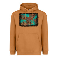 Meerkat western leopard turquoise glitter tooled leather Heavyweight Hoodie - FaDigitalArtStudio
